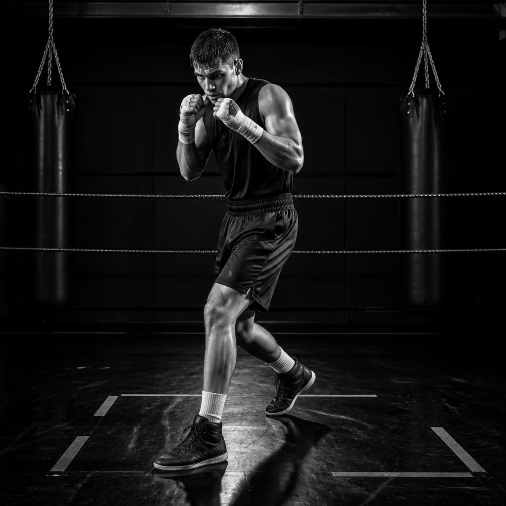 BOXRKO athlete wearing performance apparel in a boxing gym